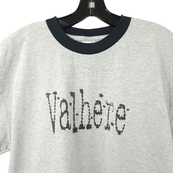 Anvil Valhere Ringer Tee T Shirt Mens XL Crew Neck Gray Black Trim Rock Band - Picture 9 of 16